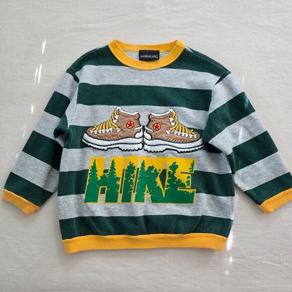 Vintage Striped "Hike" Boots Sweater 5t/6 - Picture 1 of 7